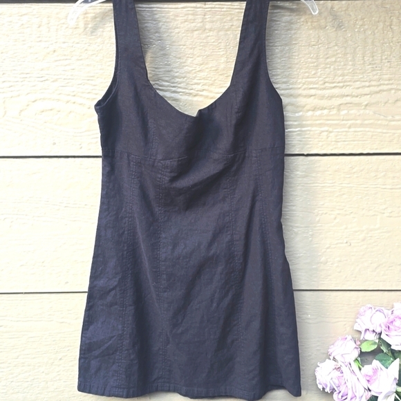 urban outfitters kendall black linen bodycon mini dress M medium - Picture 2 of 11
